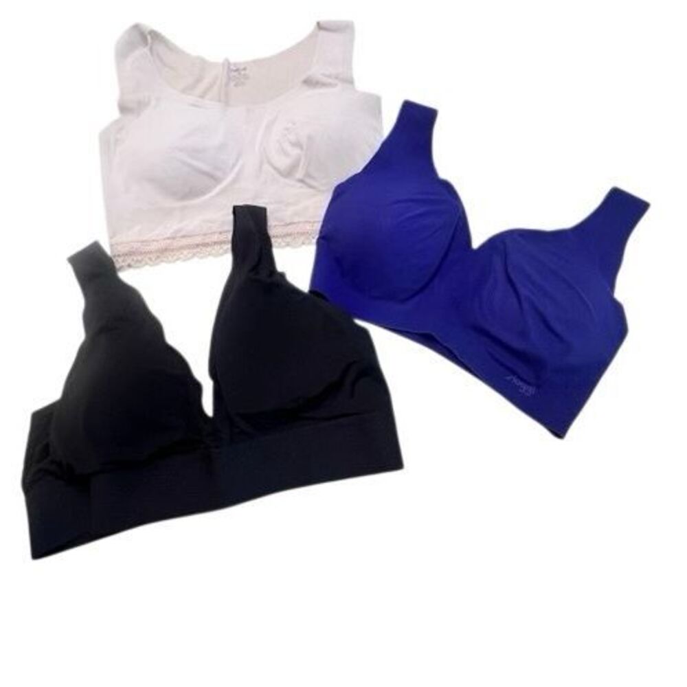 Lot of 3 Naked x Sloggi Women's Seamless Zero Feel Bralette Multicolor Medium